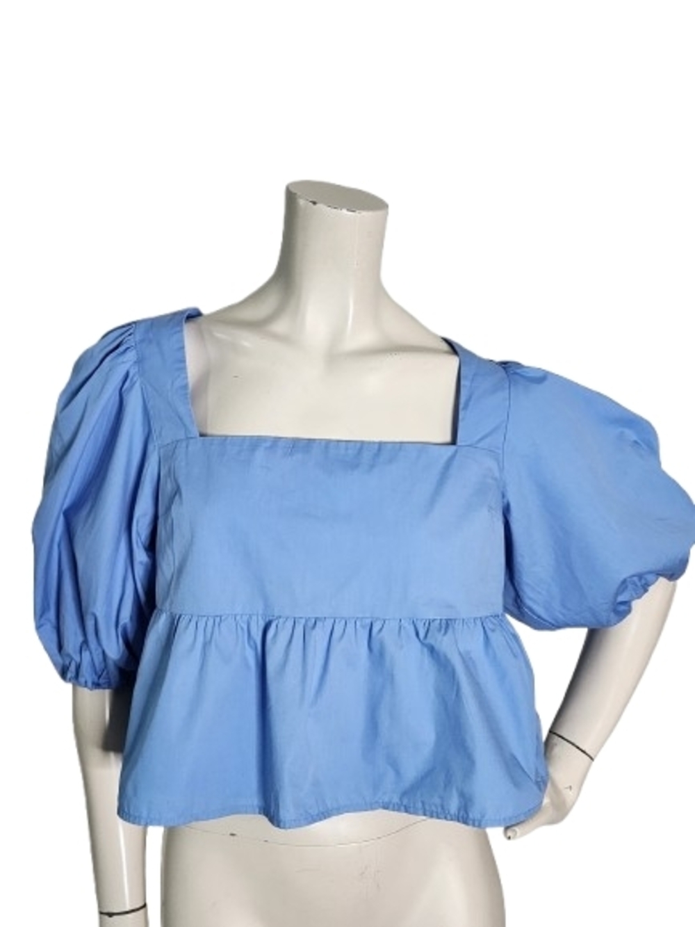Abercrombie & Fitch Puff Sleeve Top Women's S Blue